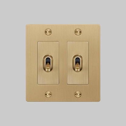 Buster + Punch 2G Toggle Switch, Logo, Brass