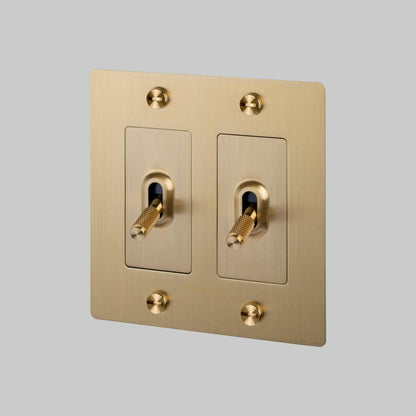 Buster + Punch 2G Toggle Switch, Logo, Brass