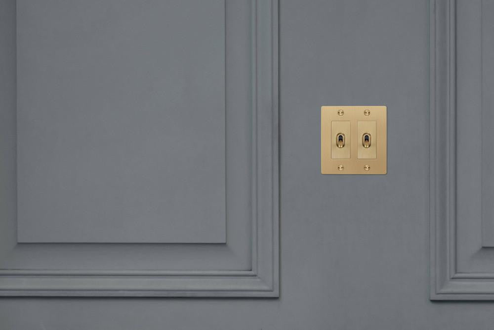 Buster + Punch 2G Toggle Switch, Logo, Brass