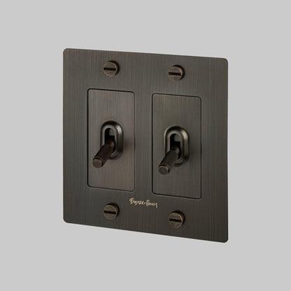 Buster + Punch 2G Toggle Switch, Logo, Smoked Bronze