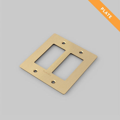 Buster + Punch 2G Wall Metal Plate, Logo, Brass