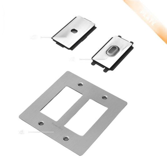 Buster + Punch Buster + Punch 2-Gang Wall Metal Plate Steel