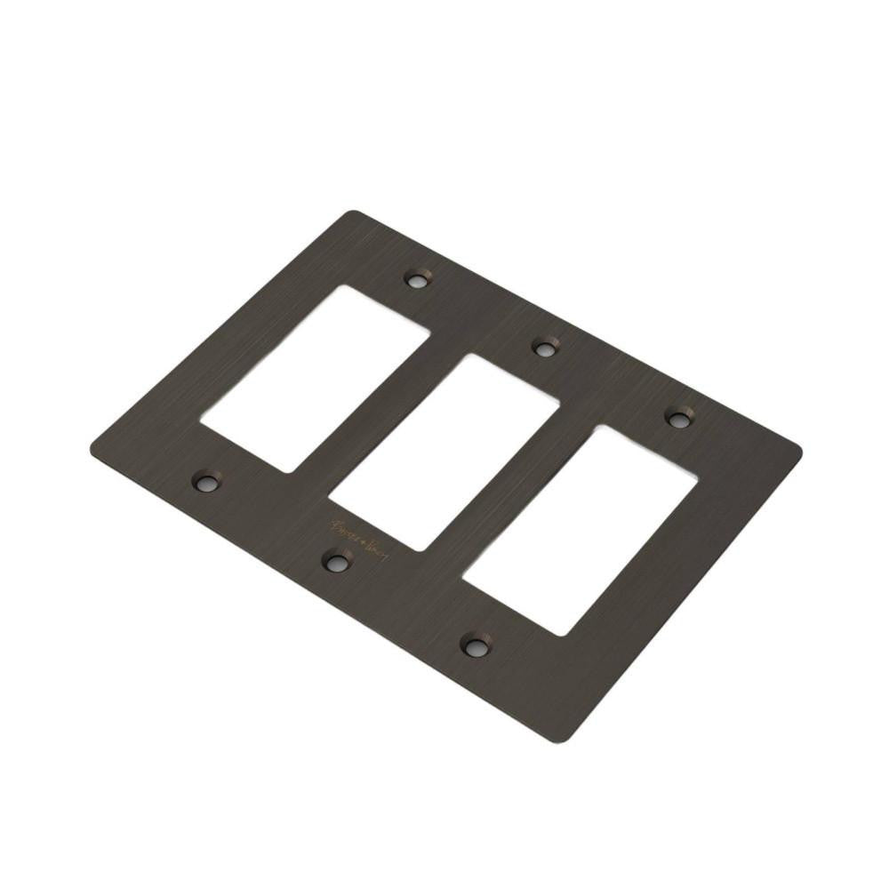 Buster + Punch Buster + Punch 3-Gang Wall Metal Plate Smoked Bronze