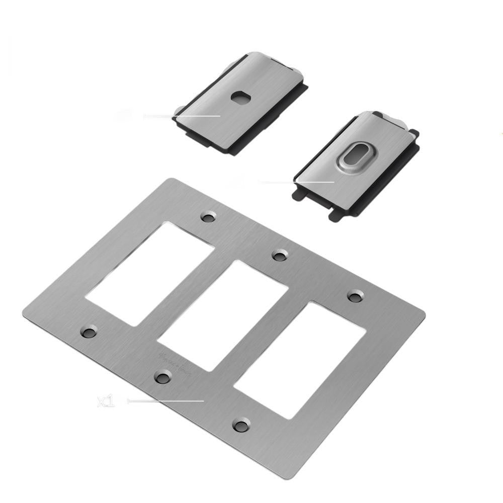 Buster + Punch Buster + Punch 3-Gang Wall Metal Plate Steel
