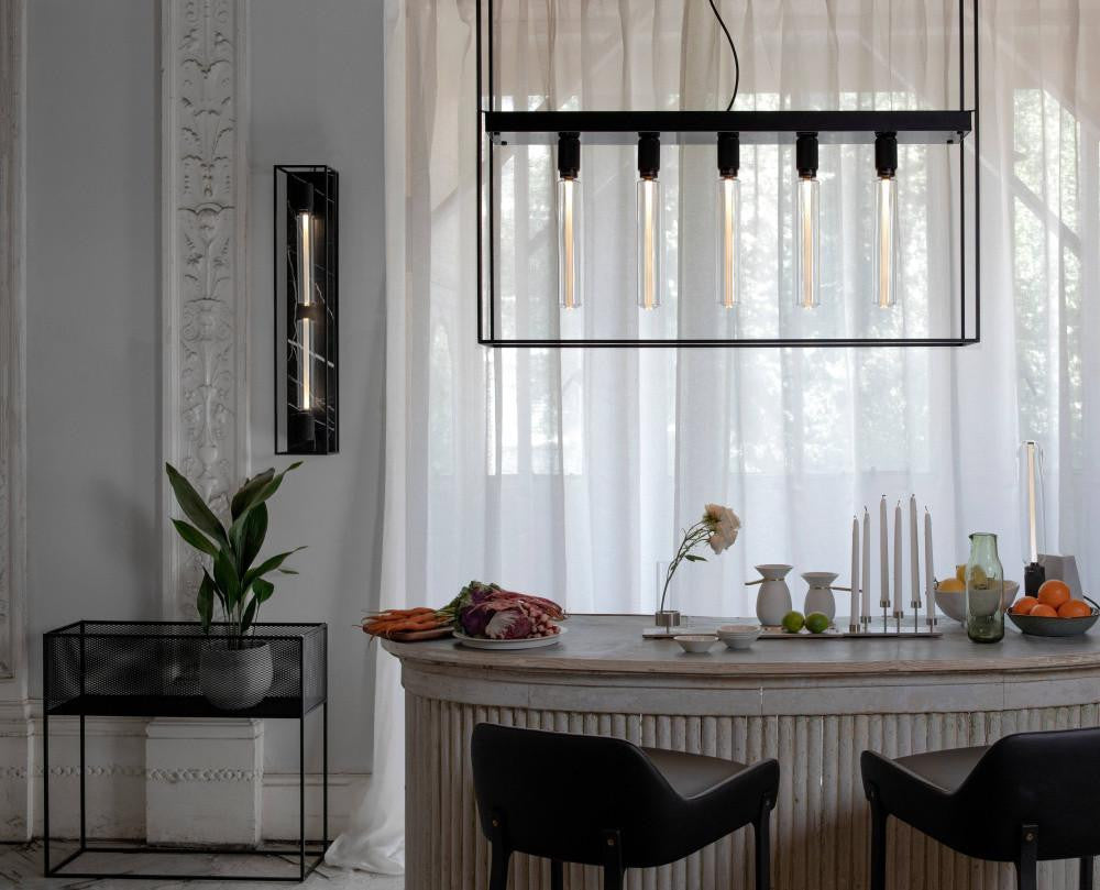 Buster + Punch Caged Ceiling Light 5.0, White Marble