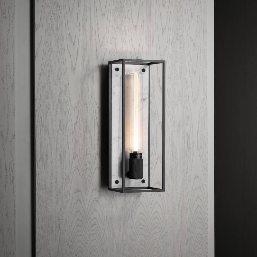 Buster + Punch Caged Wall Light, Large, White Marble