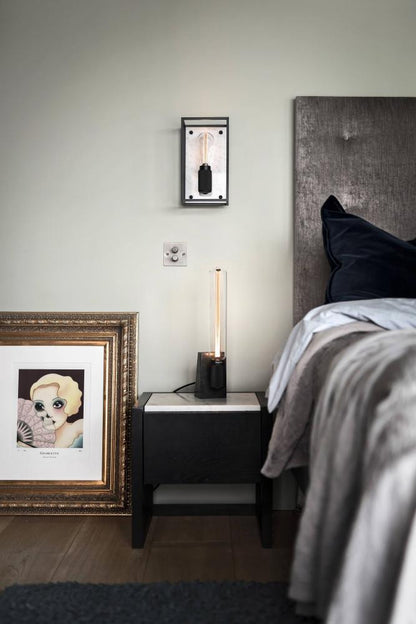 Buster + Punch Caged Wall Light, Medium, White Marble