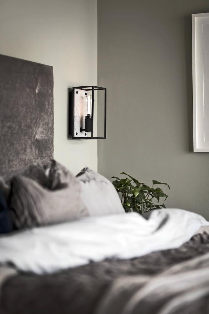 Buster + Punch Caged Wall Light, Medium, White Marble