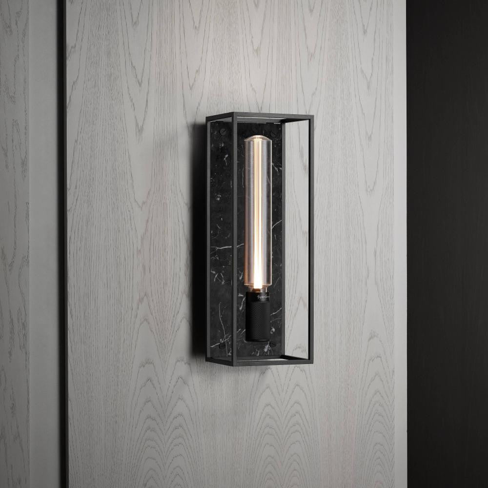 Buster + Punch Caged Wall Sconce, Large, Black Marble