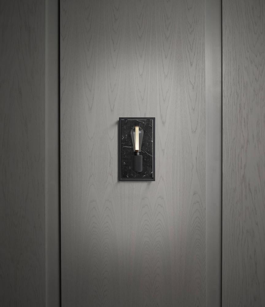 Buster + Punch Caged Wall Sconce, Medium, Black Marble