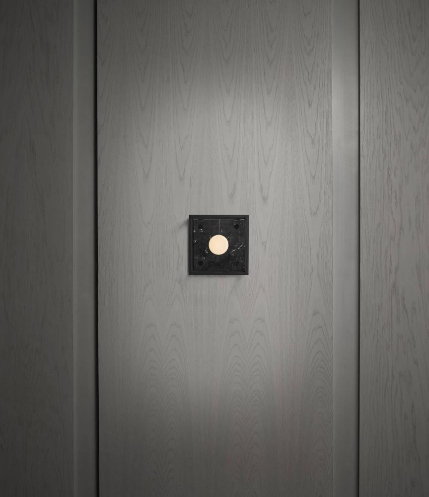Buster + Punch Caged Wall Sconce, Small, Black Marble