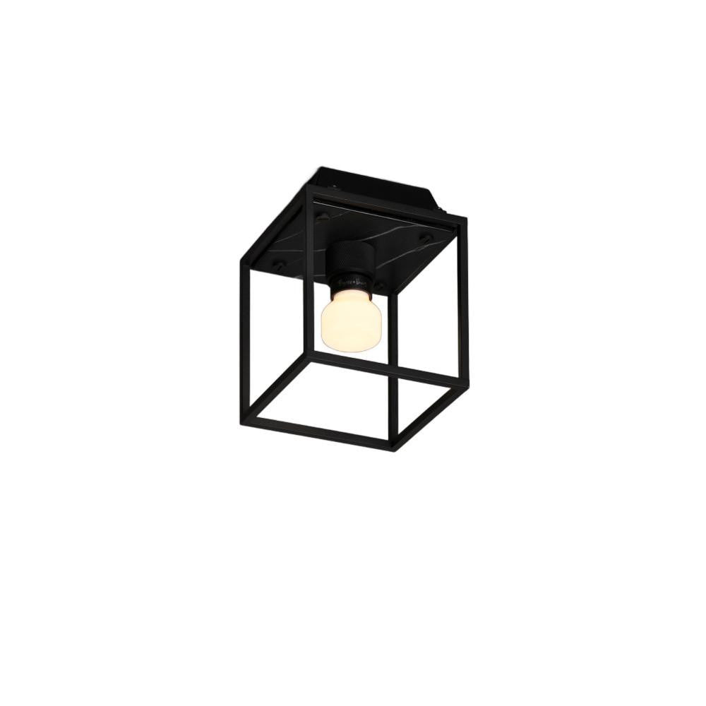 Buster + Punch Caged Wall Sconce, Small Black Marble