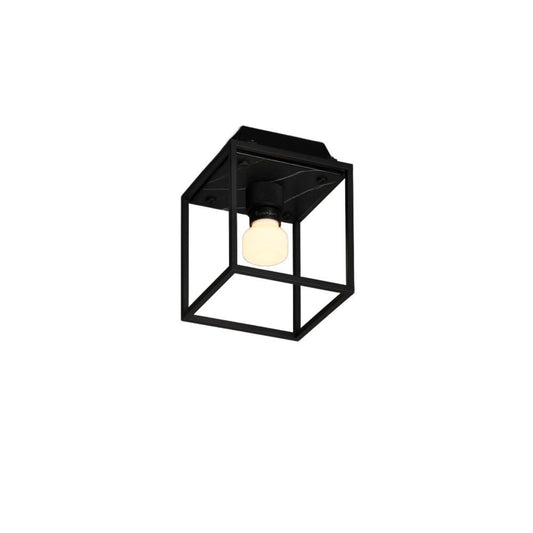 Buster + Punch Caged Wall Sconce, Small Black Marble