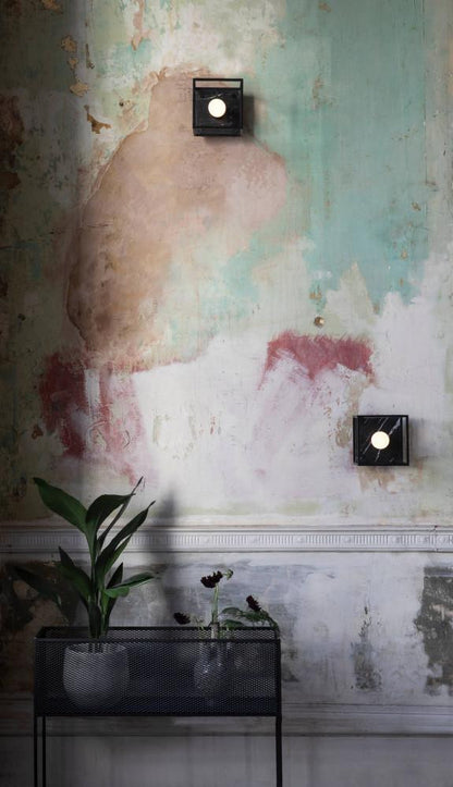 Buster + Punch Caged Wall Sconce, Small, White Marble