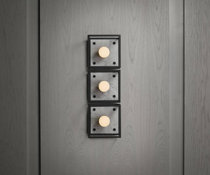Buster + Punch Caged Wall Sconce, Small, White Marble