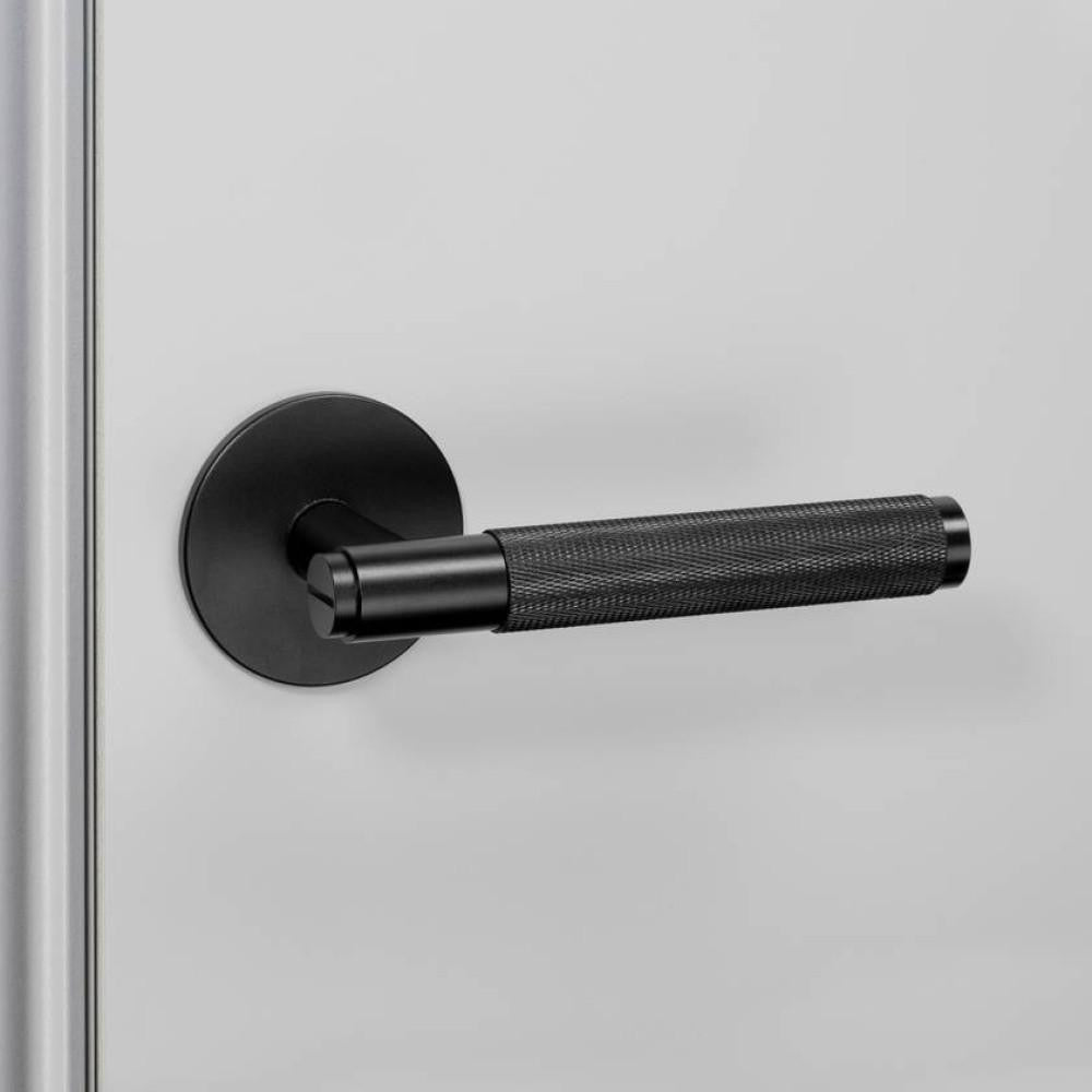 Buster + Punch Door Handle, Conventional, Passage, Cross, Black