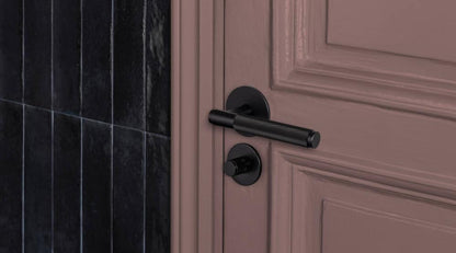 Buster + Punch Door Handle, Conventional, Passage, Cross, Black