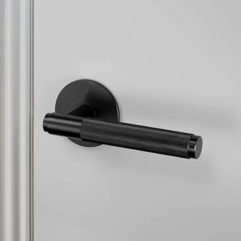 Buster + Punch Door Handle, Conventional, Passage, Cross, Black