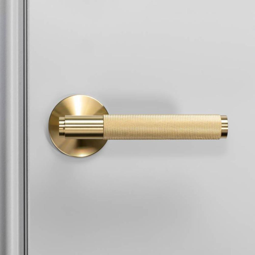 Buster + Punch Door Handle, Conventional, Passage, Cross, Brass