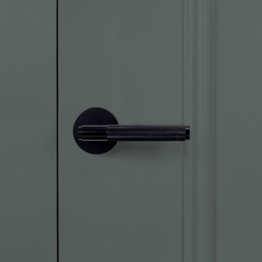 Buster + Punch Door Handle, Conventional, Privacy, Cross, Black