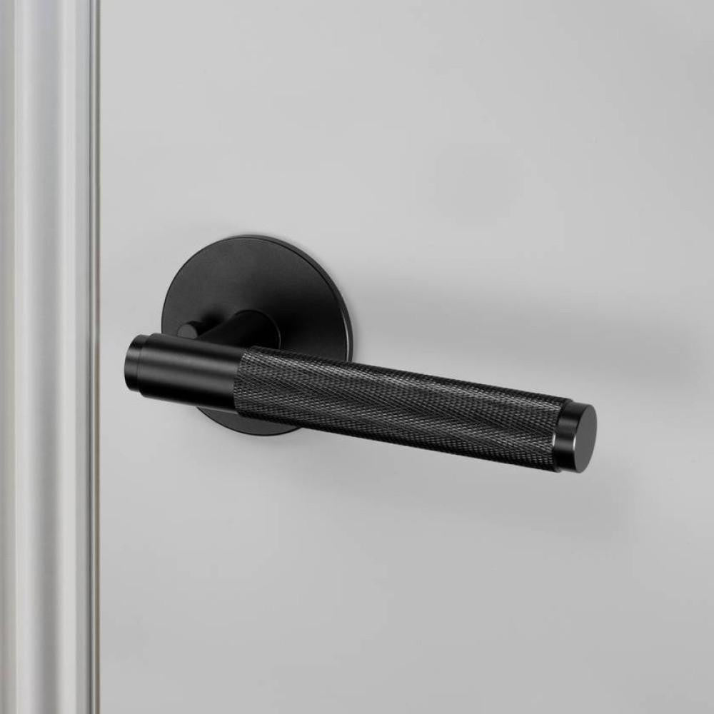 Buster + Punch Door Handle, Conventional, Privacy, Cross, Black