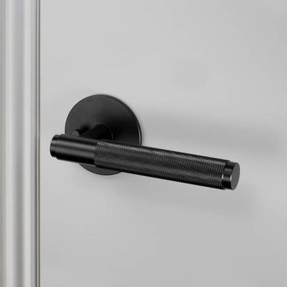 Buster + Punch Door Handle, Conventional, Privacy, Cross, Black