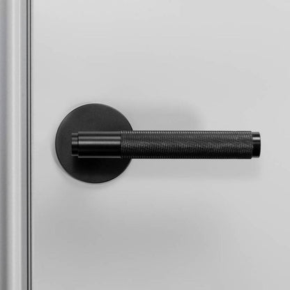 Buster + Punch Door Handle, Conventional, Privacy, Cross, Black