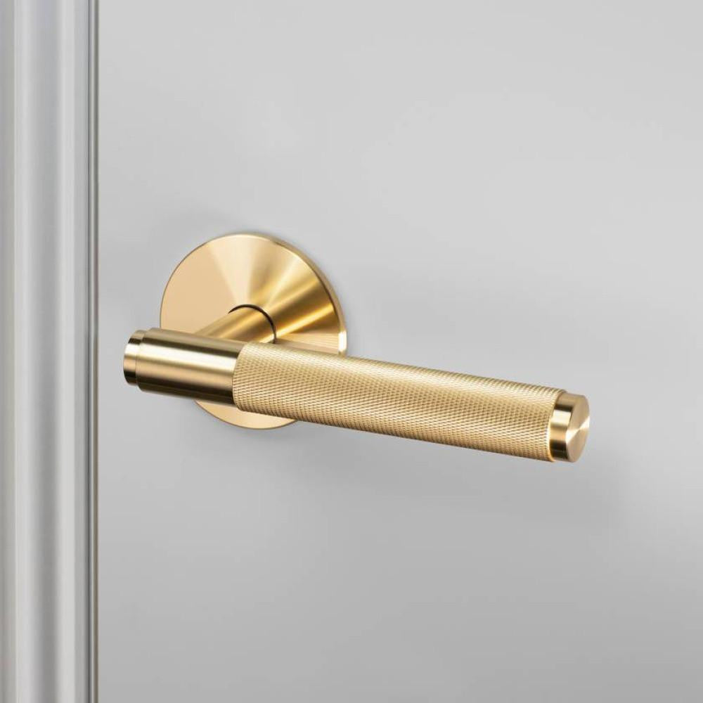 Buster + Punch Door Handle, Conventional, Privacy, Cross, Brass