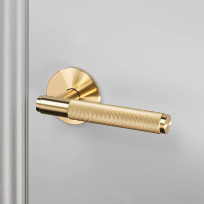 Buster + Punch Door Handle, Conventional, Privacy, Cross, Brass