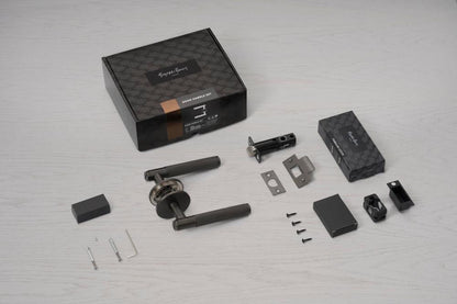Buster + Punch Door Handle, Passage, Linear, Smoked Bronze