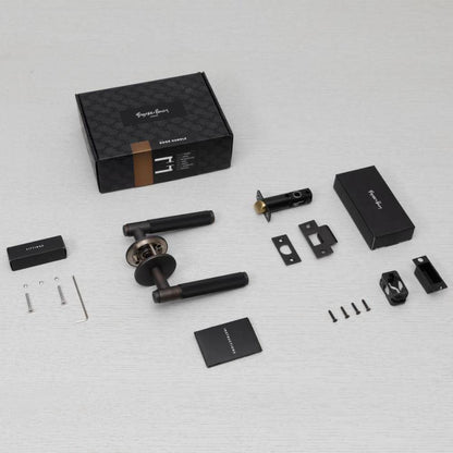 Buster + Punch Door Handle, Privacy, Cross, Smoked Bronze