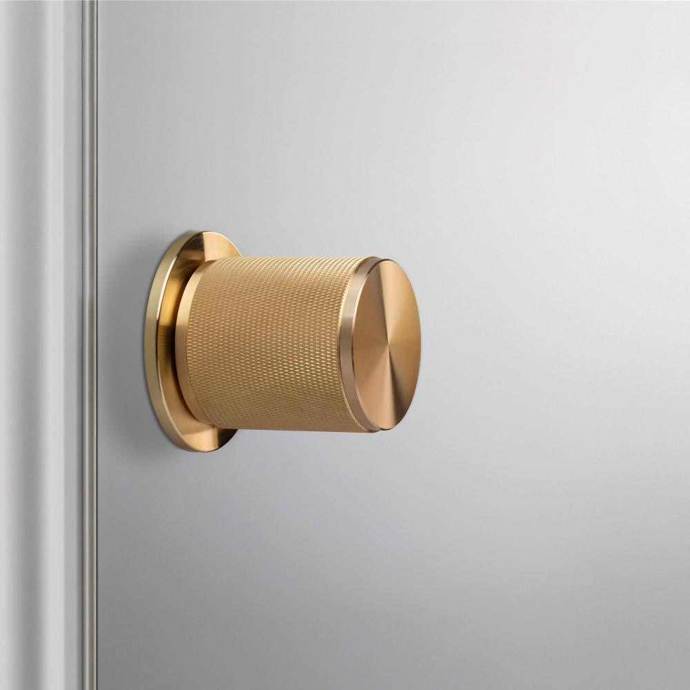 Buster + Punch Door Knob, Conventional, Passage, Cross, Brass