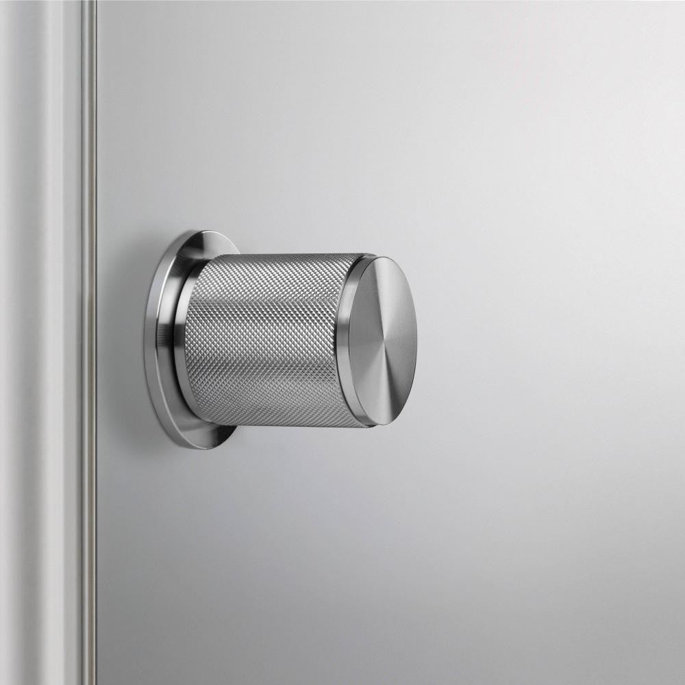 Buster + Punch Door Knob, Conventional, Passage, Cross, Steel
