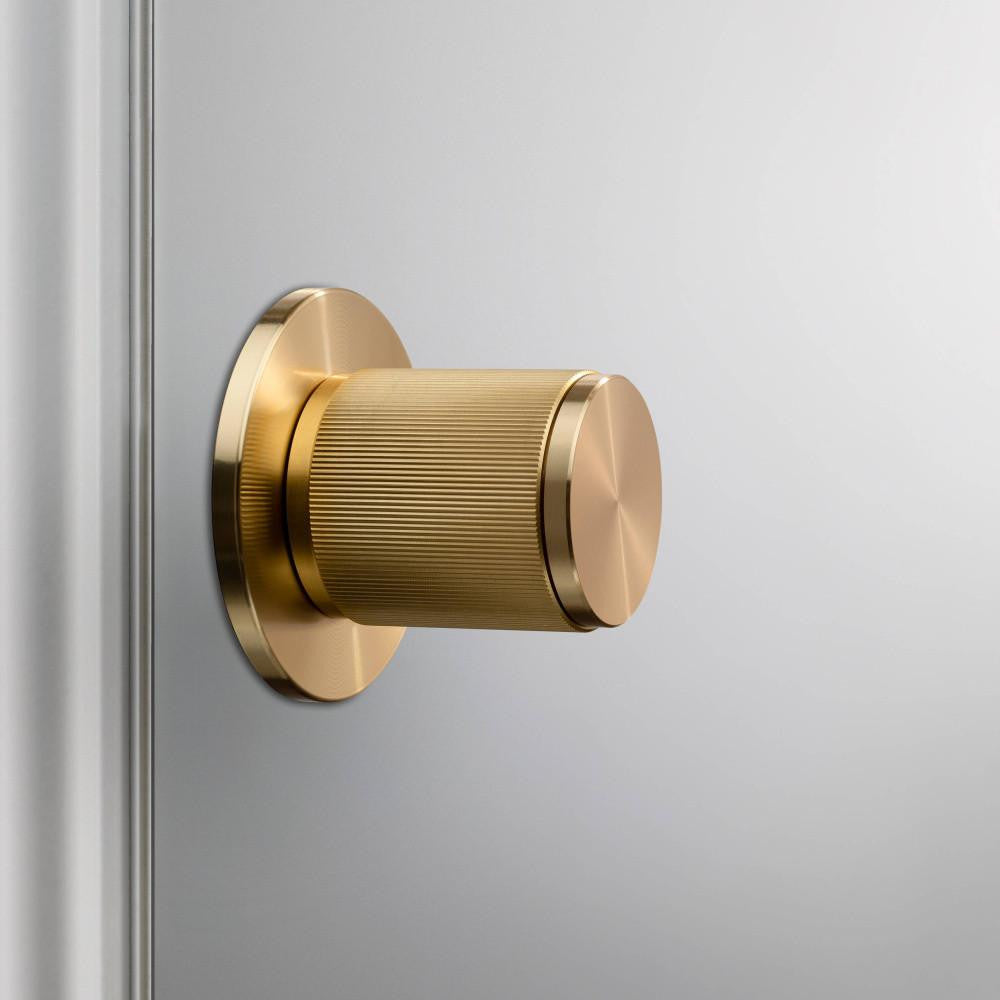 Buster + Punch Door Knob, Pre-Drilled, Passage, Linear, Brass