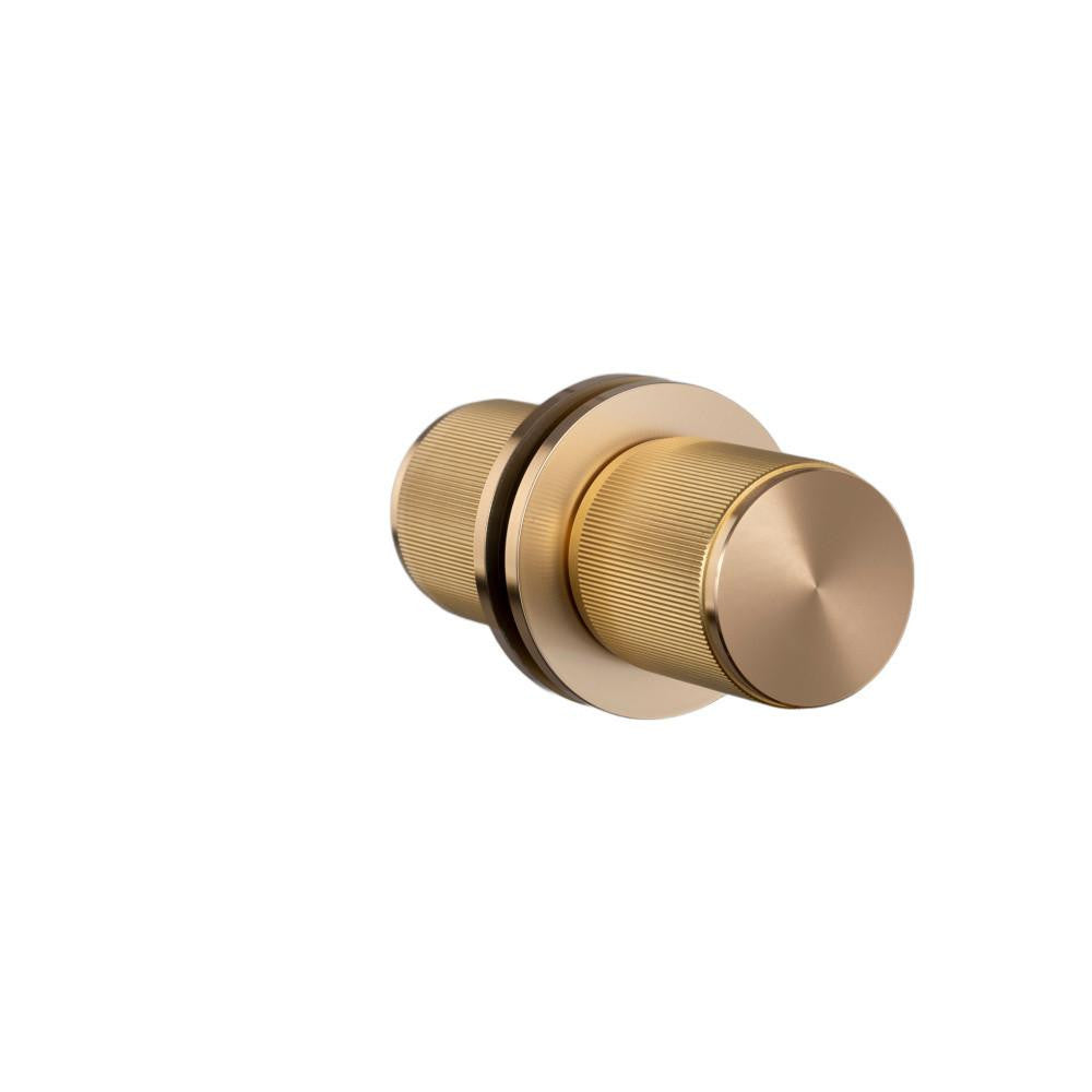 Buster + Punch Door Knob, Pre-Drilled, Passage, Linear Brass