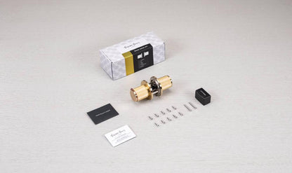 Buster + Punch Door Knob, Pre-Drilled, Passage, Linear, Brass