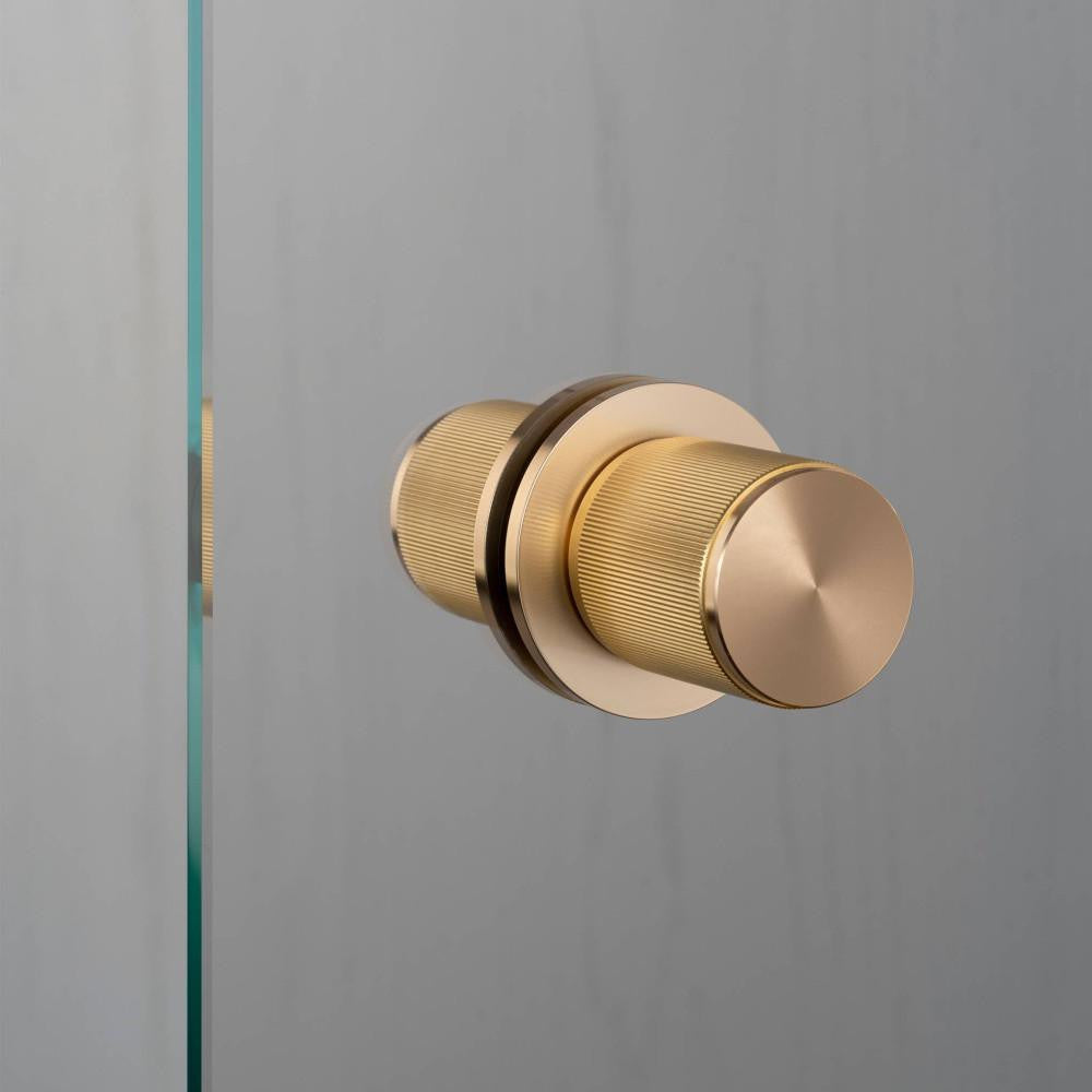 Buster + Punch Door Knob, Pre-Drilled, Passage, Linear, Brass