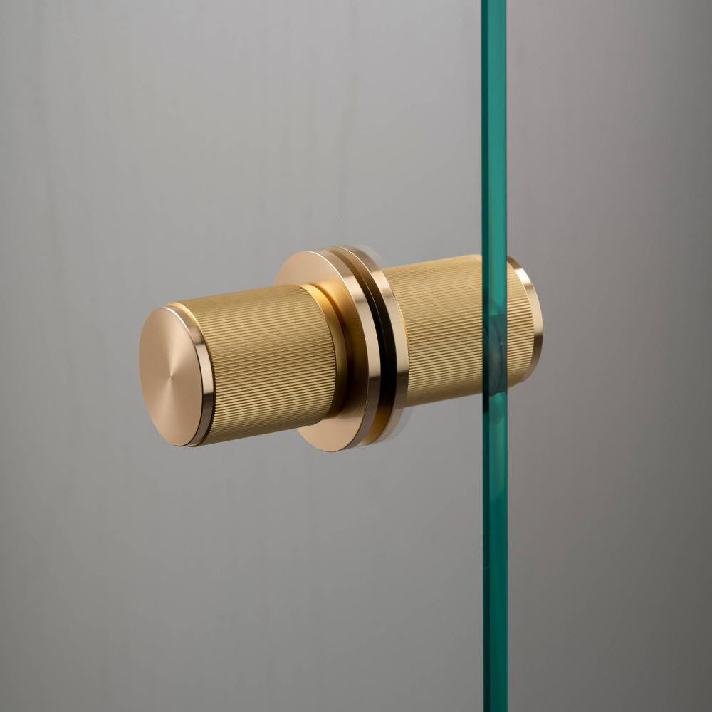 Buster + Punch Door Knob, Pre-Drilled, Passage, Linear, Brass