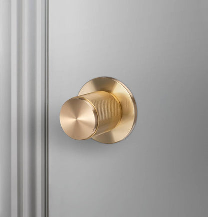Buster + Punch Door Knob, Pre-Drilled, Passage, Linear, Brass