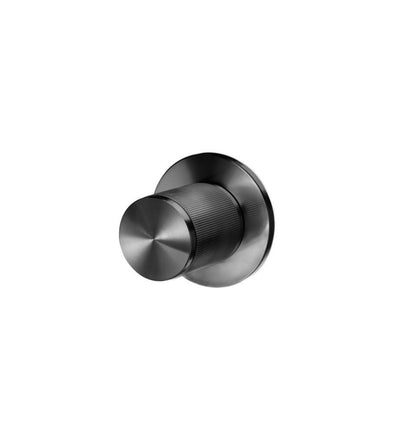 Buster + Punch Door Knob, Pre-Drilled, Passage, Linear Gun Metal