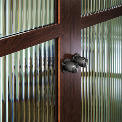 Buster + Punch Door Knob, Pre-Drilled, Passage, Linear, Gun Metal