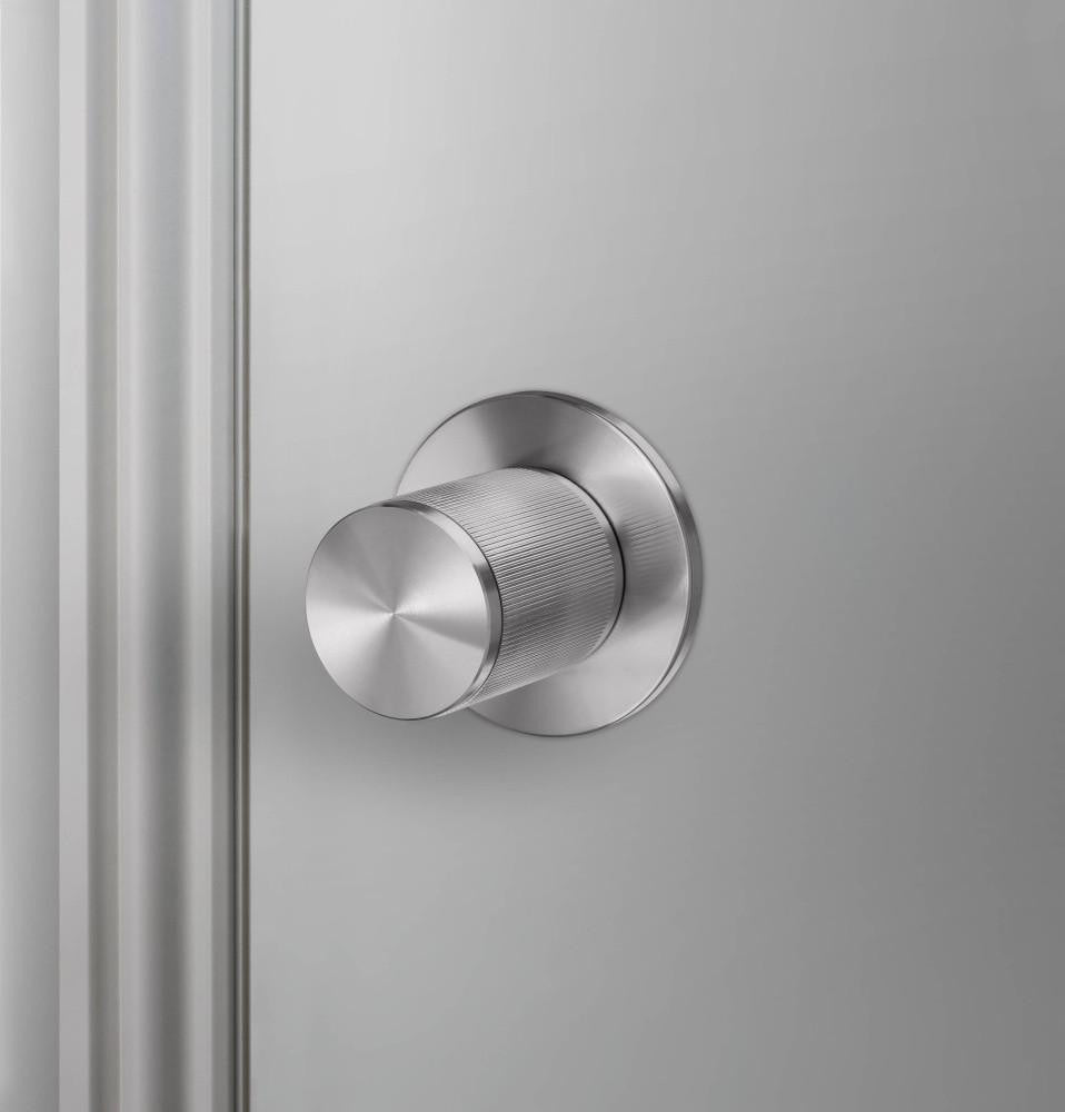 Buster + Punch Door Knob, Pre-Drilled, Passage, Linear, Steel