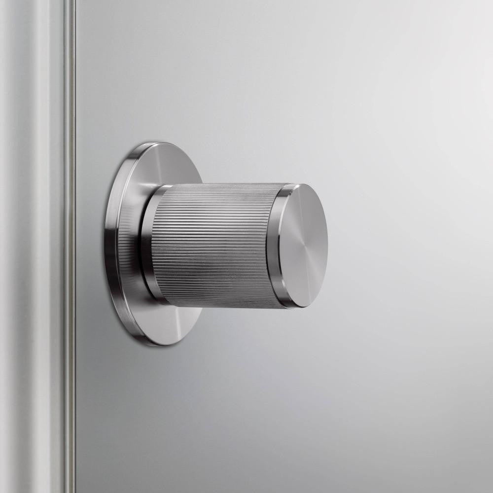 Buster + Punch Door Knob, Pre-Drilled, Passage, Linear, Steel