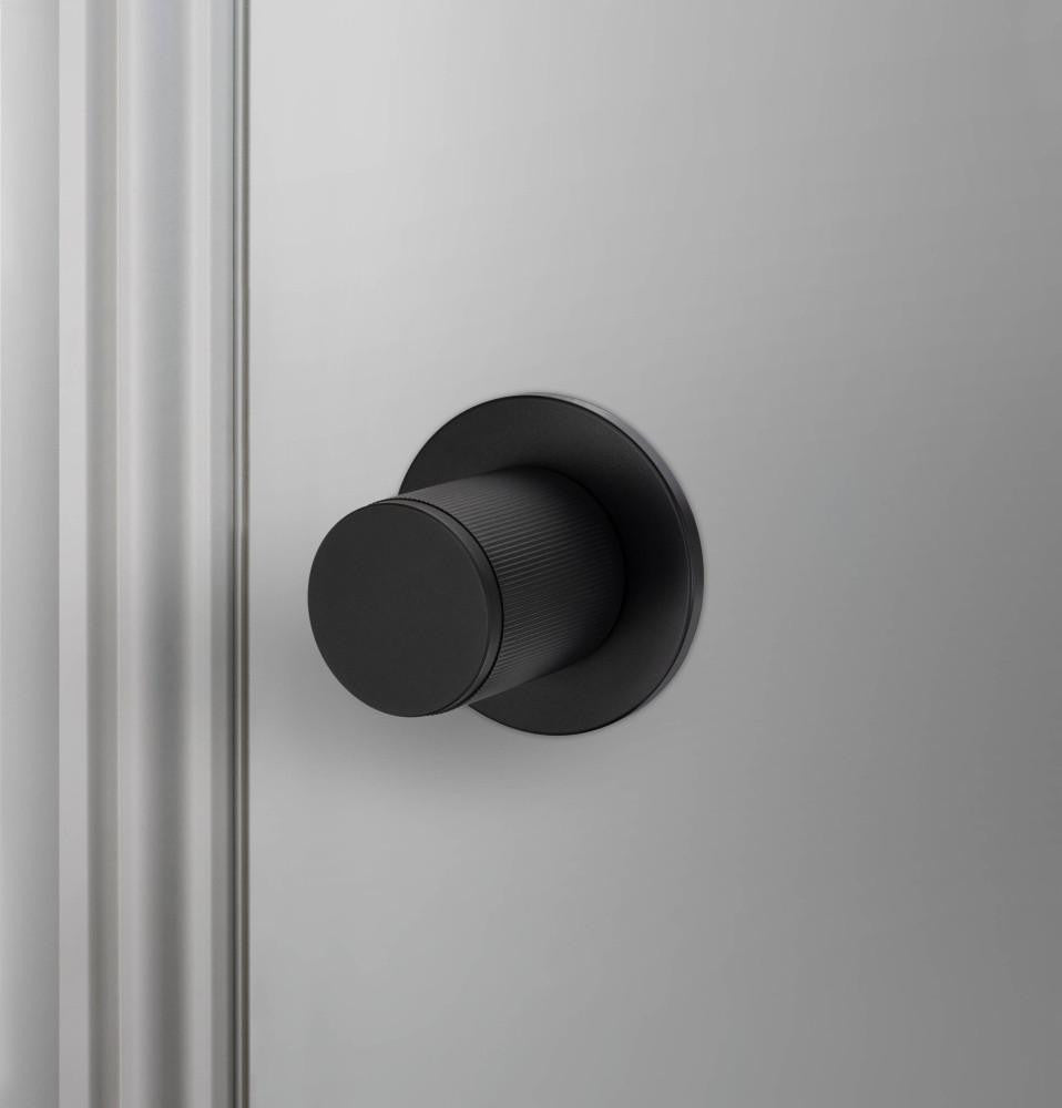 Buster + Punch Door Knob, Pre-Drilled, Passage, Linear, Welders Black