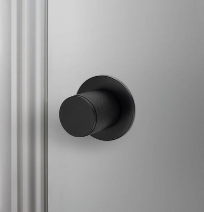 Buster + Punch Door Knob, Pre-Drilled, Passage, Linear, Welders Black