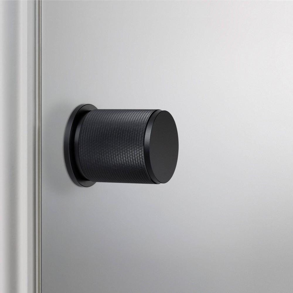 Buster + Punch Door Knob Set, Conventional, Passage, Cross, Black