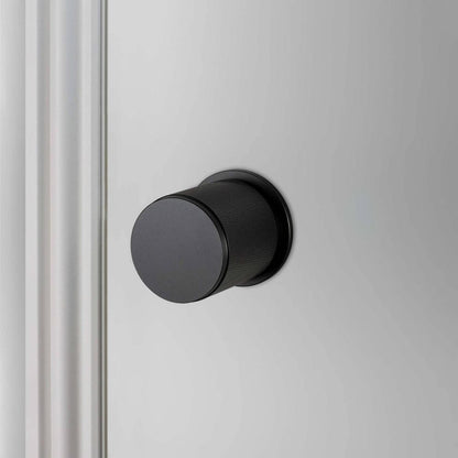 Buster + Punch Door Knob Set, Conventional, Passage, Cross, Black