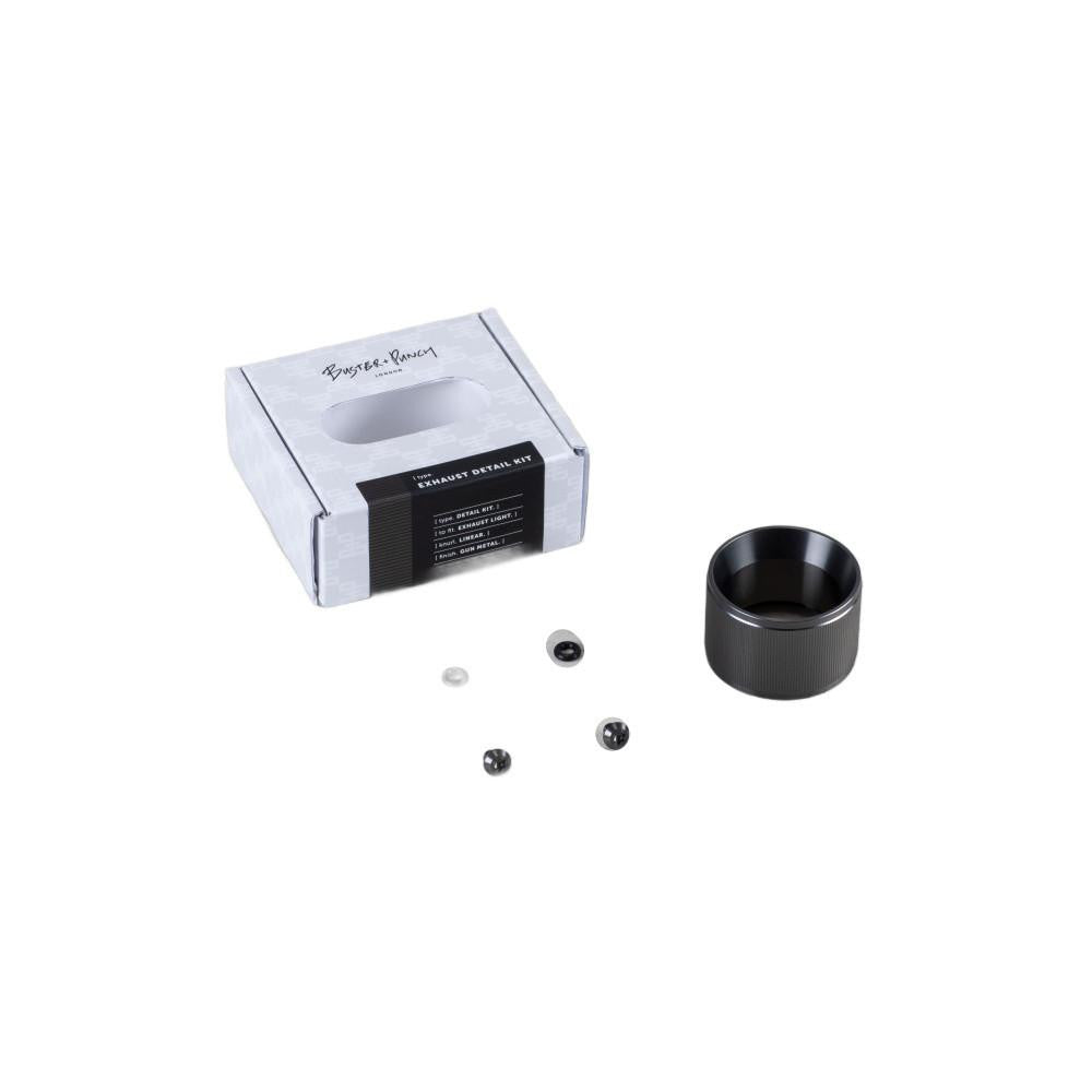 Buster + Punch Exhaust Detail Kit with Linear Pattern Baffle Gun Metal