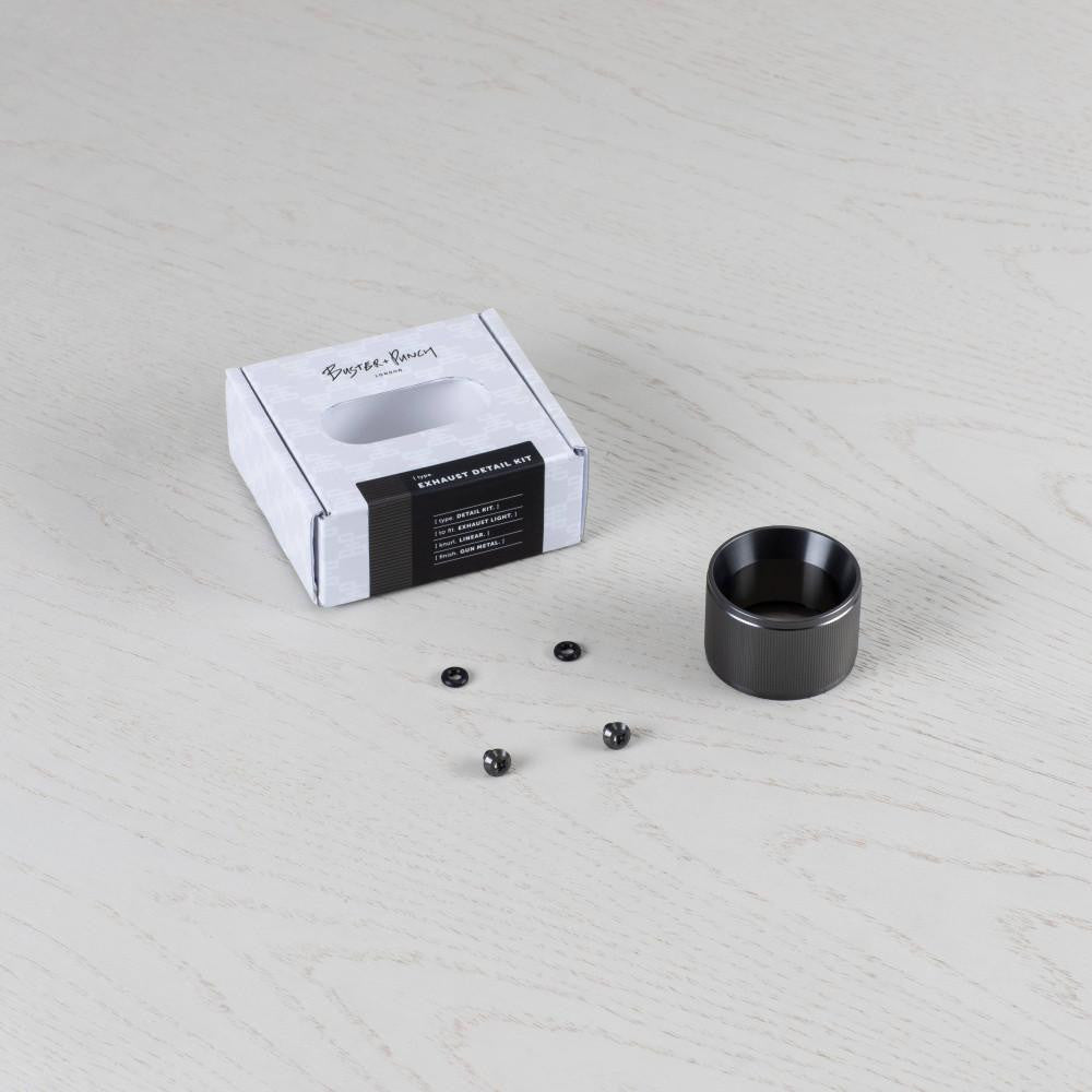 Buster + Punch Exhaust Detail Kit with Linear Pattern Baffle, Gun Metal