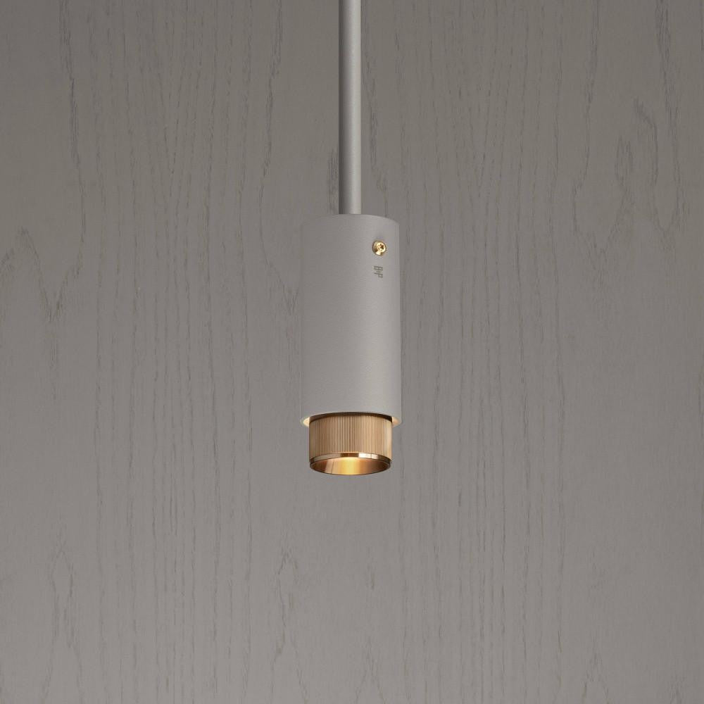Buster + Punch Exhaust Pendant, Linear , Stone, Brass